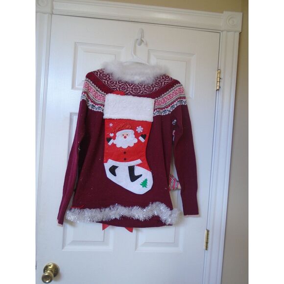Ugly Christmas Sweater Parties size Small Lights up ugly Xmas sweater NEW - Picture 8 of 8